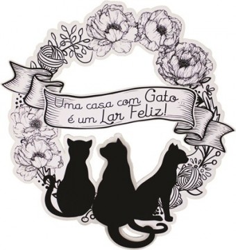 P17260 GUIRLANDA UMA CASA COM GATO 36X33