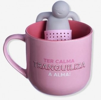 10024362 CANECA 350ML C/ INFUSOR P/ CHA AMIZADE ETERNA   :SEM GTIN