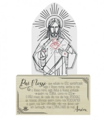 P20040 PLACA DE MESA COM ACRILICO PAI NOSSO...26,5X19