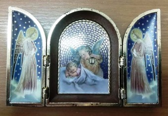 1760.1132.A01 CAPELA ITAL. TRIPLA ANJO ZELADOR T:12X7,6CM