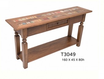 T3049 APARADOR PÉ BOLA 160X40X80 ALT. ( MADEIRA DE DEMOLIÇÃO )