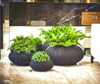 6869 VASO OVAL HANAZAKI 18 CINZA ESCURO