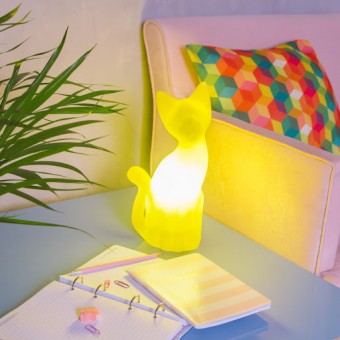 Luminaria gato magrelo - amarelo