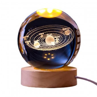 HM6617 LUMINARIA DE MESA GLOBO DE VIDRO PLANETAS