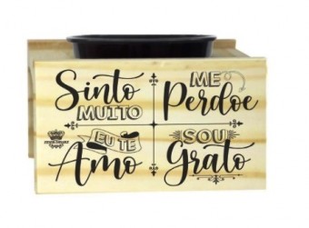 C652 SUPORTE COM VASO SINTO MUITO ME PERDOE EU TE AMO...7,5X12X13