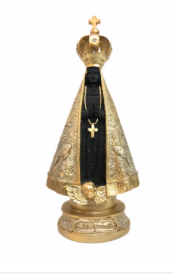 RB22785-2 NSRA APARECIDA NEGRA C/ DOURADA 22 CM/ 24