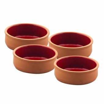 24503 Jogo de 4 bowls Aldeia em ceramica 80ml D8xA3,5cm cor bordo