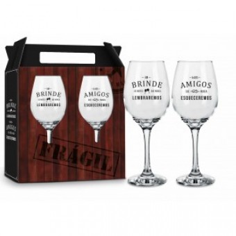 1270 CONJUNTO 2 TACAS VINHO - UM BRINDE AS NOITES