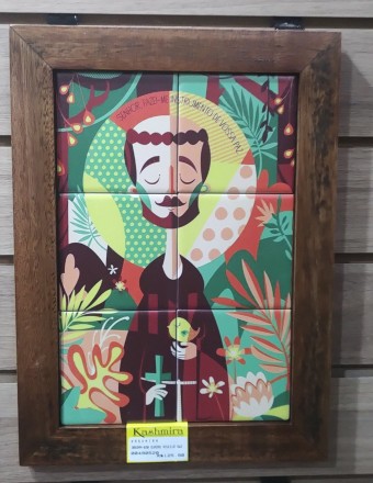 3093am-030 quadro azulejo são francisco 30x20cm