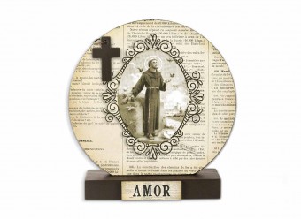 RL153.05 RELICRIO MESA IM SO FRANCISCO ESTAMPA JORNAL