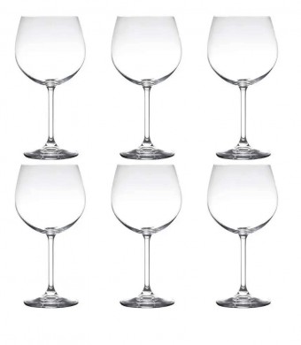 5252 CJ 6 TACAS CRISTAL ECOLOGICO (LIVRE DE CHUMBO) P/GIN GASTRO/COLIBRI 570ml