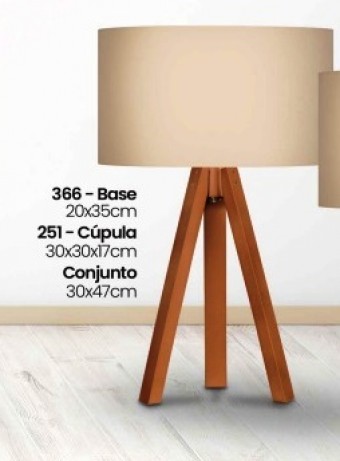 366 IMB ABAJUR TRIPE P  IMBUIA CUP TEC BEGE