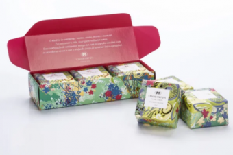 2098 estojo sabonetes mini floral lemon
