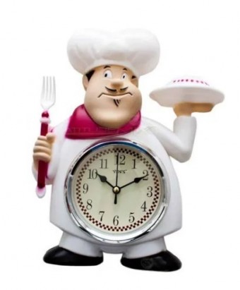 YI15423 RELOGIO PAREDE 28CM COZINHEIRO SERVINDO