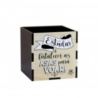 C676 porta lápis estudar é fortalecer as asas para voar 8x8x8