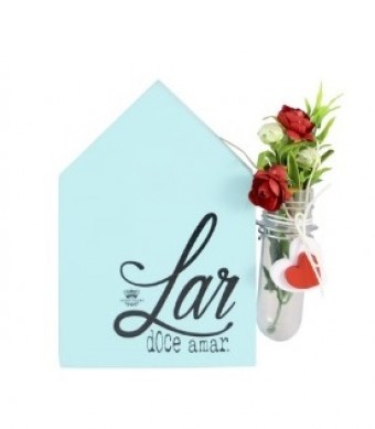 P18096 PLACA DE MESA CASINHA COM TUBETE LAR DOCE AMAR... CACTOS 15X13