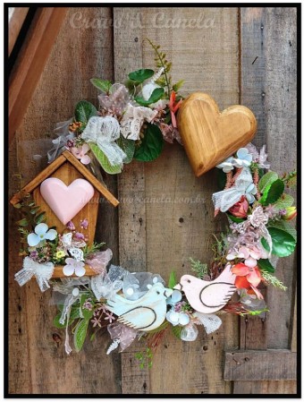 7716 guirlanda coracao e passarinhos