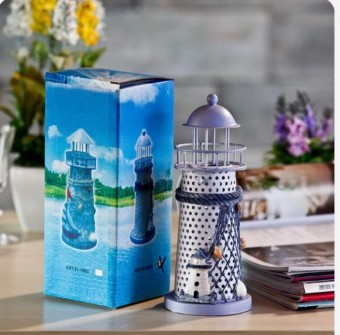 GR-1130 - OBJETO DE DECORACAO, FAROL NAUTICO DECORATIVO -TAMANHO: 19CM - MATERIAL: PLASTICO PVC