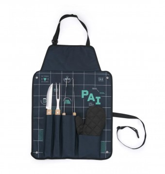 PI3738Y KIT CHURRASCO PAI CORAGEM CORAÇÃO