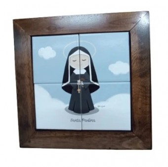 3094ap-043 quadro az. p- santa paulina 20cmx20cm