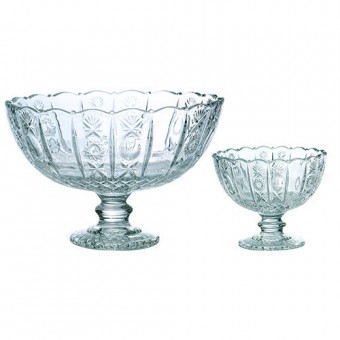 21997 Jogo de saladeira e 6 bowls de vidro