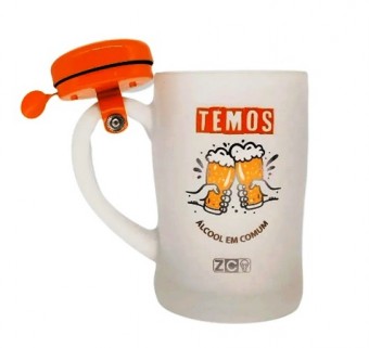 CANECA C/ CAMPAINHA 400ML TEMOS ALCOOL EM COMUM