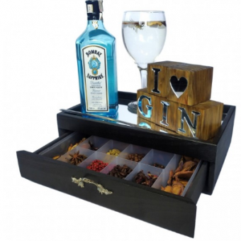 17686 CAIXA PARA ESPECIARIAS GIN PRETO LUXO